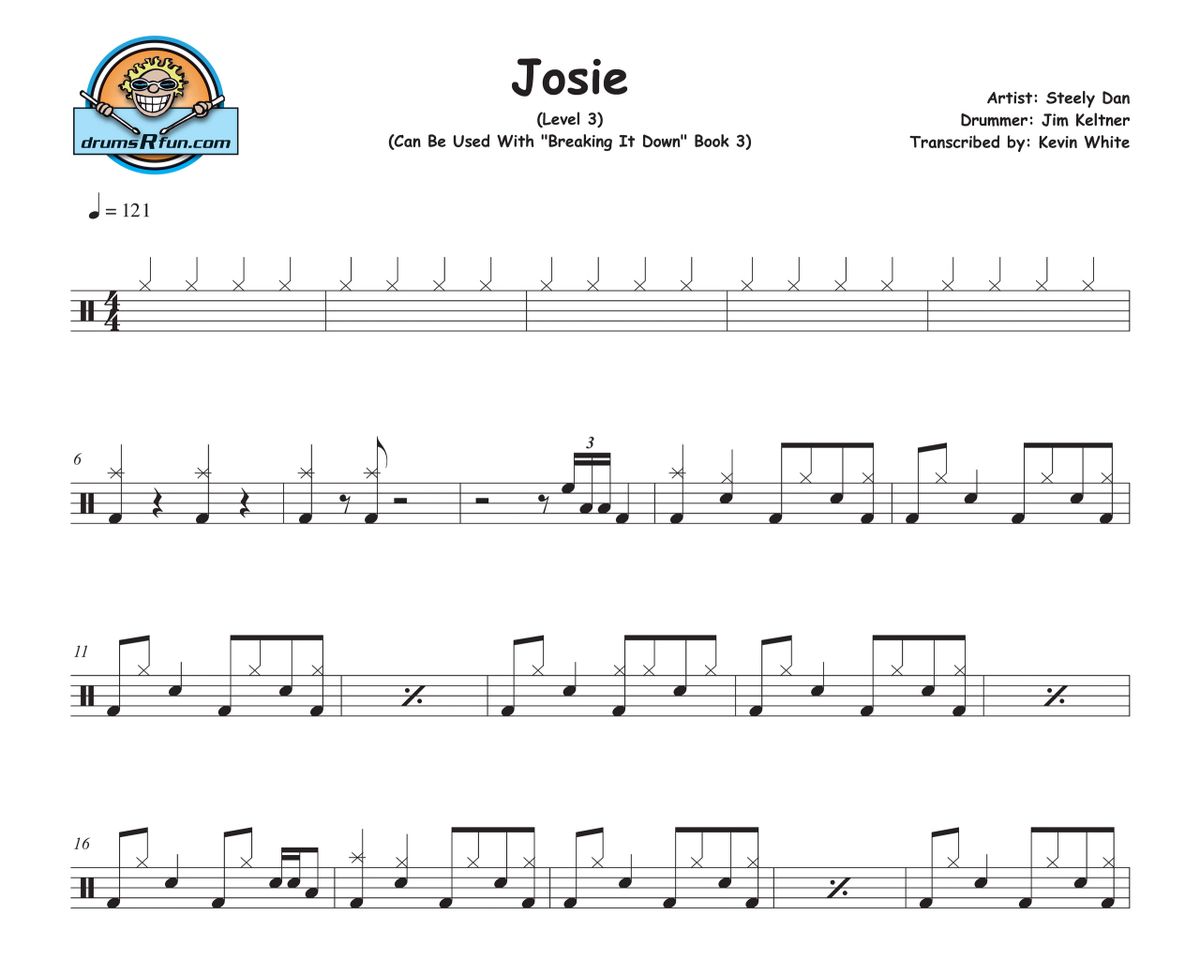 Steely Dan, Josie Drum Transcription Level 3